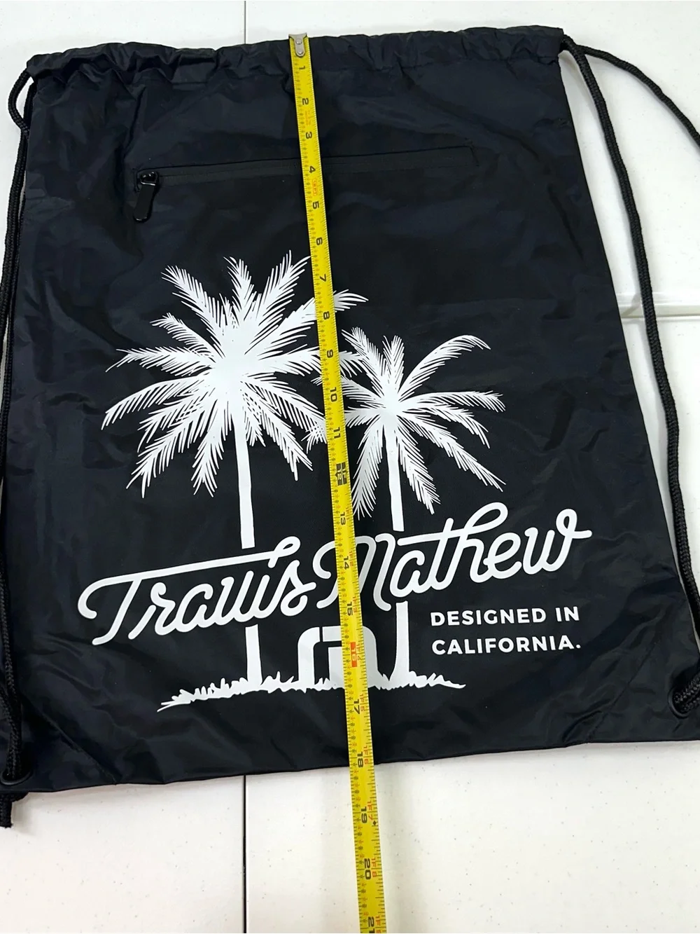 Travis Mathew Black Drawstring Gym Sack
